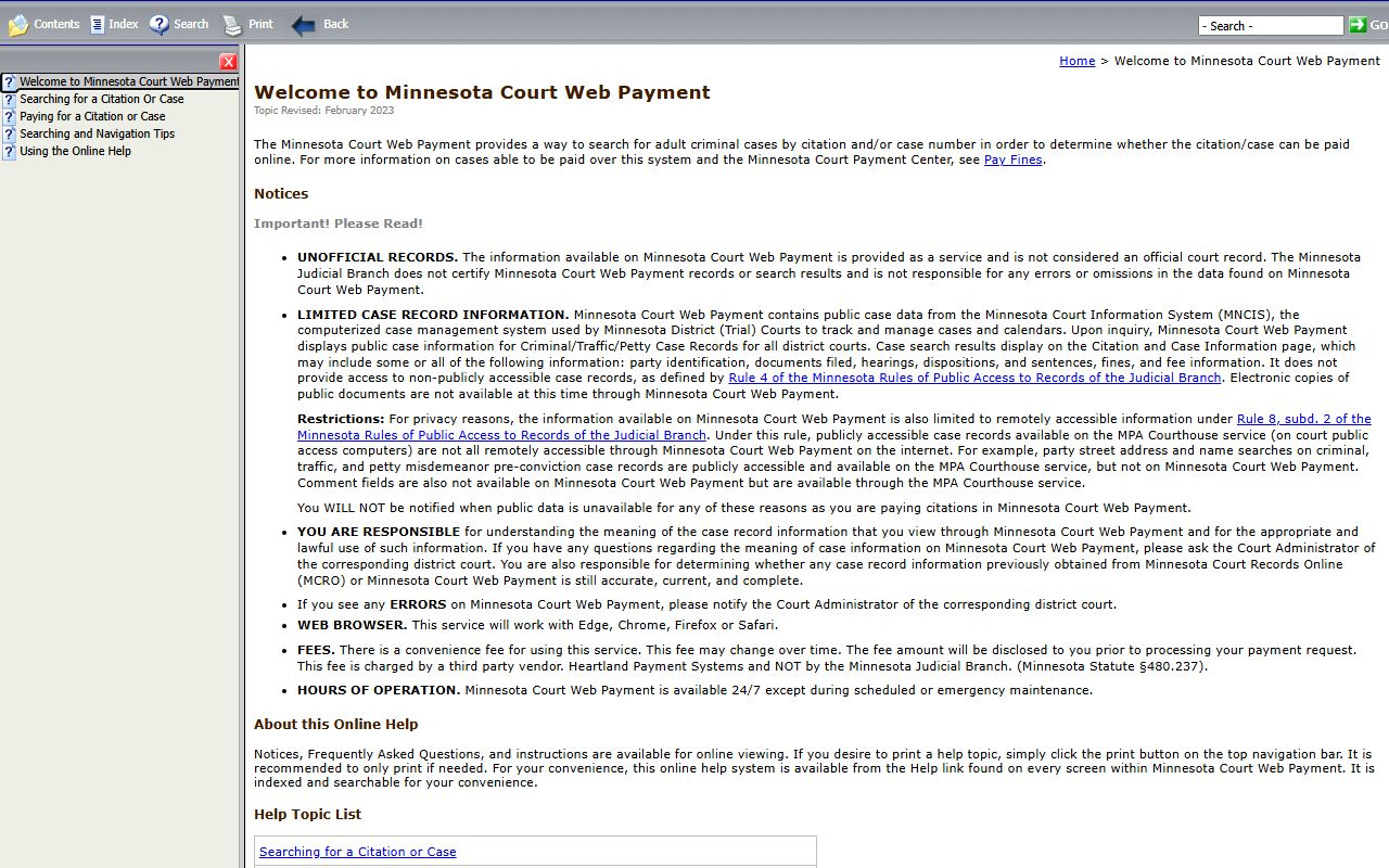 Anoka County court dockets Court Web Payment help source