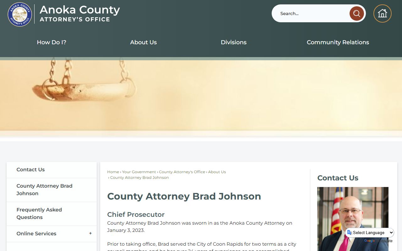 Anoka County criminal court records County Attorney Brad Johnson source