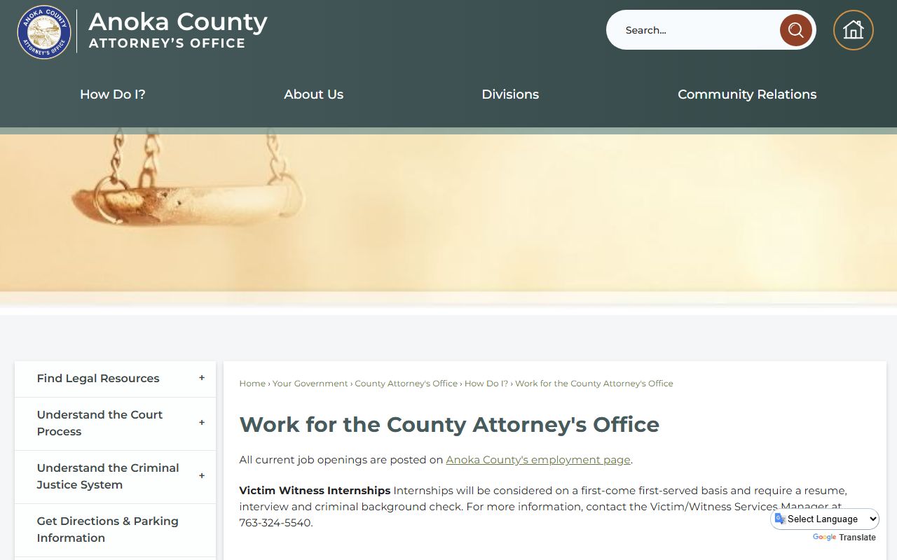 Anoka County criminal court records County Attorney office source