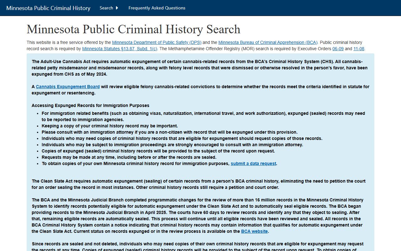 Anoka County criminal court records Minnesota BCA criminal history source