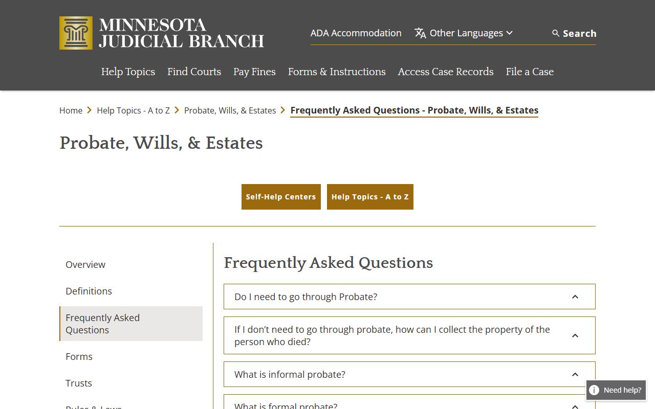 Anoka County probate records probate FAQ timing information